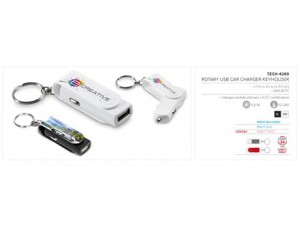 Rotary USB Car Charger Keyholder
Code: TECH-4280