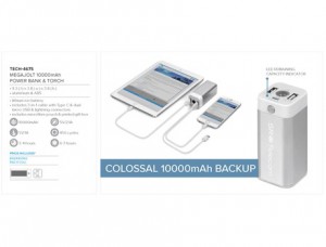 Megajolt 10000mAh Power Bank & Torch
Code: TECH-4675